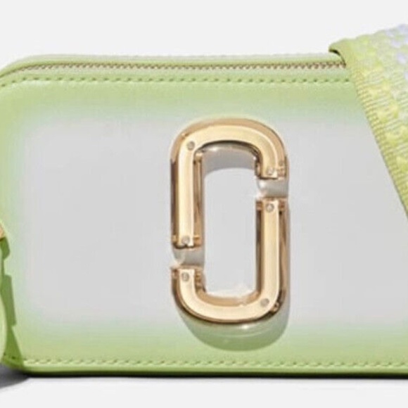 NWT Marc Jacobs Snapshot Fluoro Edge Crossbody Neon Green Woven Strap w/ Dustbag - Picture 3 of 13